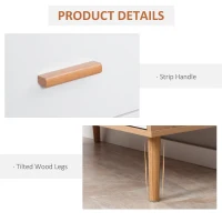 HOMCOM Comodă cu 3 Sertare pentru Sufragerie și Dormitor, Comodă Modernă din Lemn, 80x39x80 cm, Alb(m-5)