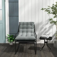 Outsunny Outdoor Lounge, Dikke Kussens, Roestvrij Stalen Frame, 62B x 110D x 88H cm, Grijs/Zwart(m-6)