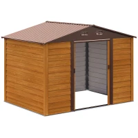 Outsunny Magazie Scule Gradina 278×195×215 cm – Otel cu Usi Culisante(m-11)