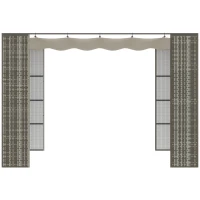 Outsunny Pergola rétractable 3L x 3l x 2H m toit coulissant toile polyester haute densité anti-UV structure métal époxy anticorrosion résine tressée PP gris et crème(m-7)