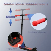 HOMCOM Trotinetă Electrică Pliabilă pentru Copii de 6+ Ani cu Înălțime Reglabilă, 71x36.5x75-80 cm, Roșu(m-6)