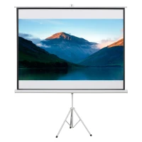 HOMCOM Ecrã de Projeção Manual com Suporte 100 Polegadas Formato 4:3 para Interior e Exterior 203x152 cm Branco(m-11)