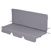 Outsunny Almofada para Baloiço de 2 Peças Almofada para Baloiço de Assento e Encosto Acolchoado 130x45x5 cm Cinza(m-11)