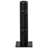 Outsunny Suporte Chapéu de Sol para Chão de Cimento com 2 Botões de Bloqueio e 4 Parafusos Base de Chapéu de Sol para Mastros de 34/38/48mm 12x12x30cm Preto(m-11)