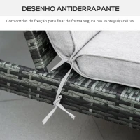 Outsunny Conjunto de 2 Almofadas para Espreguiçadeira de Exterior 183x55x7cm Amovíveis Laváveis e Acolchoadas Almofadas de Algodão para Cadeiras de jardim Terraço Varanda Cinza Claro(m-7)