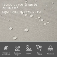 Outsunny Toldo Lateral Retrátil 600x160cm Toldo de Privacidade Extensível com Ângulo Ajustável e Proteção UV+50 para Jardim Balção Terraço Bege(m-4)