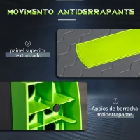 HOMCOM Plataforma Step Fitness com Altura Ajustável de 10/15/20cm Plataforma de Exercício 78x28x20cm Verde e Cinza(m-6)