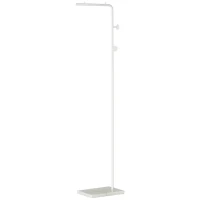 HOMCOM Cabide de Pé Elegante com 2 Ganchos Redondos Suspensos e Base de Mármore 35x25x170cm Branco(m-11)