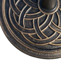 Outsunny Base Chapéu de Sol de Jardim Suporte para Chapéu de Sol Redondo para Mastros de 38mm/48mm Resina e Aço para Terraço Pátio Exterior Ø45x33cm Bronze(m-8)