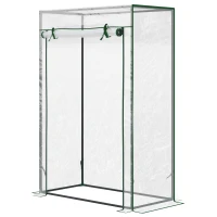 Outsunny Estufa com Porta Enrolável e Estrutura de Aço Estufa de Jardim para Cultivo de Plantas 100x50x150 cm Transparente(m-11)