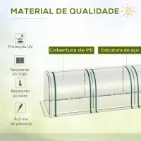 Outsunny Estufa para Jardim Estufa Pequena para Cultivo de Plantas com 3 Janelas 295x100x80 cm 3 Transparente e Verde(m-4)
