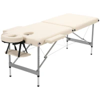 HOMCOM Marquesa Dobrável Mesa de Massagem Portátil com Altura Ajustável em 7 Posições 186x71x62-83cm Bege(m-11)