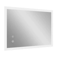 kleankin Espelho Casa de Banho com Luzes LED 70x50 cm Função Antiembaciamento 3 Cores Função de Memória e Interruptor Tátil Prata(m-11)