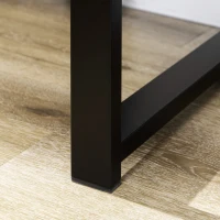 HOMCOM Secretária Mesa de Computador com Armário 2 Gavetas e Estrutura de Metal 119,5x56x76,8cm Marrom(m-7)