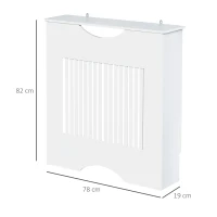 HOMCOM Cobertura Radiador 78x19x82cm Cobertura Radiador de MDF Moderno com Prateleira Carga 10kg e Dispositivo Anti Rolamento para Sala de Estar Dormitório Branco(m-3)