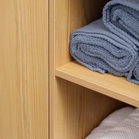 kleankin Armário Auxiliar Casa de Banho com 1 Porta e 3 Prateleiras Abertas Móvel Auxiliar Estilo Industrial 60x28x80cm Carvalho(m-8)