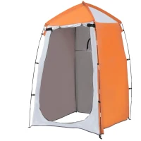 Outsunny Tenda de Duche Campismo Portátil UV+25 Tenda de Privacidade para Casa de Banho Trocador com Janela Bolso e Bolsa de Transporte 123x121x98cm Laranja(m-11)