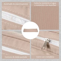 Outsunny Almofada para Banco de Exterior 110x46x5cm Capa Removível e Lavável Almofada Acolchoada para Banco Duplo de Jardim Terraço Bege Escuro(m-5)