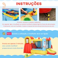Outsunny Castelo Insuflável com 2 Escorregas Trampolim e Piscina para Crianças acima de 3 Anos com Inflador e Bolsa de Transporte para Interior Exterior 330x265x185cm Multicor(m-6)