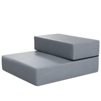 PawHut Escada para Animais de Estimação de 2 Degraus 2 em 1 Cama para Cães Gatos Estofada em PU Removível e Lavável com Zíper 45x39x20cm Cinza(m-11)