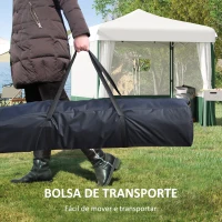 Outsunny Tenda Dobrável Tenda de Jardim com Proteção UV30 Altura Ajustável em 3 Níveis 2 Janelas e Bolsa de Transporte 2,7x2,7cm Branco e Verde(m-4)