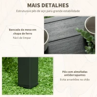 Outsunny Conjunto de Poltronas e Mesa de Centro de Vime com Almofadas Acolchoadas e Estrutura de Aço 46x46x48cm e 59x71x80cm Marrom Claro(m-7)