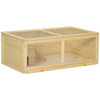 PawHut Gaiola para Hamster de Madeira Casa para Roedores com Tampa Abatível Painel de Acrílico Bandeja Amovível 100x58x38cm Madeira(m-11)