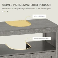 kleankin Móvel para Lavatório Pousar Móvel Casa de Banho de Madeira com Portas Prateleira Aberta Estilo Moderno 60x30x60cm Cinza(m-4)