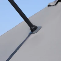 HOMCOM Chapéu de Sol de Jardim 245x245x248cm Chapéu de Sol Excêntrico com Rotação 360° Inclinação de 5 Níveis com Manivela e Ventilação para Pátio Terraço Cinza(m-8)