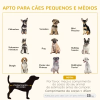 PawHut Cama de Madeira para Cães Gatos Sofá para Animais de Estimação Médios e Pequenos com Comedouro 2 Tigelas Almofada Acolchoada 100x56x39cm Natural e Branco(m-4)