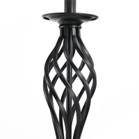 HOMCOM Conjunto de 2 Candeeiros de Mesa e Candeeiro de Pé com Ecrã de Tecido E27 Máx. 40W IP20 Ø38x158 cm e Ø30x62 cm Branco(m-8)