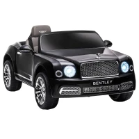 HOMCOM Carro Elétrico Bentley Mulsanne 12V com 2 Motores Farol Buzina Música USB e Abertura de Portas 3-5km/h 120x71x48cm Preto(m-1)