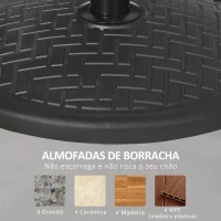 Outsunny Base para Chapéu de Sol de Cimento Suporte para Chapéu de Sol de 14 kg para Mastros de Ø32-38 mm Ø46x34 cm Preto(m-6)