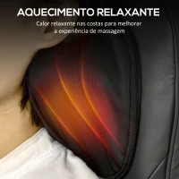 HOMCOM Massageador de Assento com Aquecimento Tapete com Massagem Shiatsu com Controlo Remoto 16 Motores de Vibração 52x39x78cm Preto(m-7)