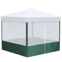 Outsunny Tenda Dobrável Tenda de Jardim com Proteção UV30 Altura Ajustável em 3 Níveis 2 Janelas e Bolsa de Transporte 2,7x2,7cm Branco e Verde(m-11)