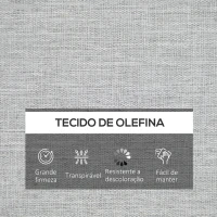 Outsunny Conjunto de 2 Almofadas para Espreguiçadeira de Exterior 183x55x7cm Amovíveis Laváveis e Acolchoadas Almofadas de Algodão para Cadeiras de jardim Terraço Varanda Cinza Claro(m-4)