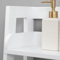 kleankin Prateleiras sobre Sanita Prateleiras de Armazenamento para Casa de Banho Lavanderia Anti-Tombo 63,5x28x156,2cm Branco(m-6)