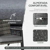 Outsunny Conjunto Móveis de Jardim Vime de 4 Peças com Sofá de 2 Lugares Poltrona Individual e Mesa de Centro Preto(m-5)