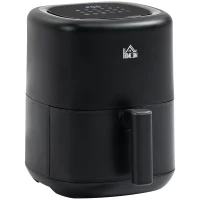 HOMCOM Fritadeira sem Óleo 3L Fritadeira de Ar Quente 1300W com 12 Programas Tela LED Tátil Temporizador Temperatura Ajustável e Cesta Antiaderente 29,5x23,8x30,3cm Preto(m-10)