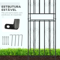 Outsunny Arco de Jardim de Metal Arco de Jardim para Plantas Trepadeiras Exterior Pátio 140x60x265 cm Preto(m-6)