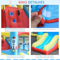 Outsunny Castelo Insuflável com 2 Escorregas Trampolim e Piscina para Crianças acima de 3 Anos com Inflador e Bolsa de Transporte para Interior Exterior 330x265x185cm Multicor(m-7)