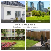 Outsunny Banco de Jardim de 2 Lugares 110x60x97cm Banco de Exterior de Metal com Encosto Decorativo e Apoio para os Braços para Terraço Balção 200kg Preto(m-6)