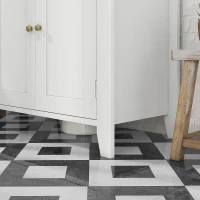 HOMCOM Szafka pod Umywalkę, Biała/Natura, Długa Żywotność, Regulowana Półka, 60x30x60cm(m-8)