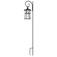 Outsunny Lampa ogrodowa solarna, 6000K 30lm, 16,5x21,5x122cm, Czarna(m-1)