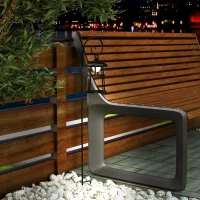 Outsunny Lampa ogrodowa solarna, 6000K 30lm, 16,5x21,5x122cm, Czarna(m-9)