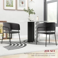 HOMCOM Gestoffeerde Stoel, Modern en Comfortabel, 57x53x73cm, Grijs(m-4)