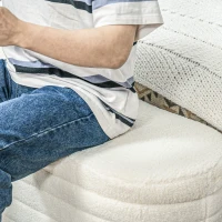 HOMCOM Bedbank met Opbergruimte, Teddy-Fleece, 116x41x40,5cm, Crèmewit(m-9)