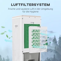 HOMCOM Klimatyzator przenośny z nawilżaczem, 3 tryby i prędkości, timer, Biały(m-9)