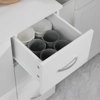 HOMCOM Keukenkast, Buffet, 3 Laden, 3 Planken, Veel Opbergruimte, 89x39,5x168cm, Wit(m-9)