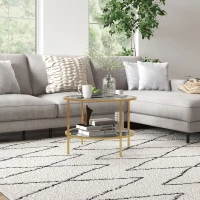 HOMCOM Stolik pomocniczy, nowoczesne wzornictwo, 2 poziomy, Ø60x43H cm, odcień złota(m-8)